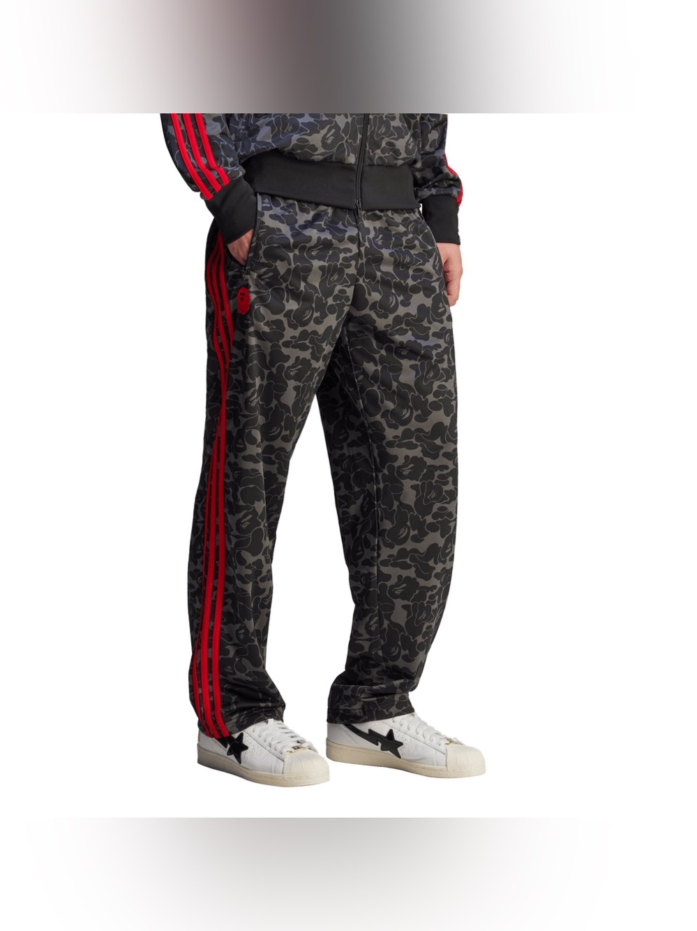 Adidas x BAPE Men’s AOP Firebird Track Pants Black JN7125